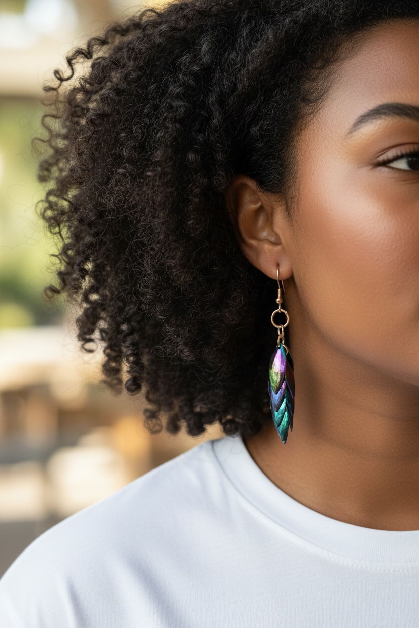 Iridescent Layered Earrings