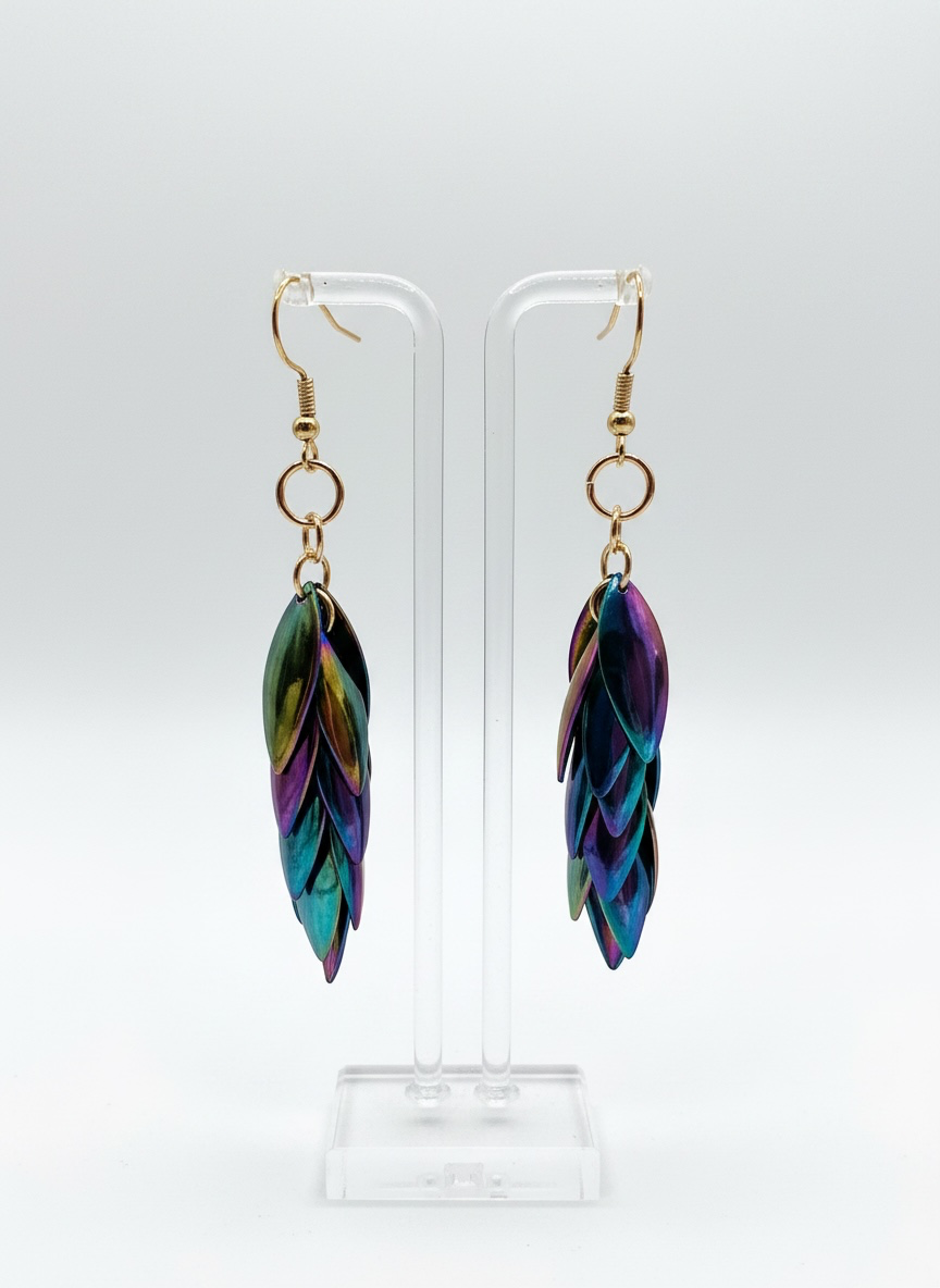 Iridescent Layered Earrings