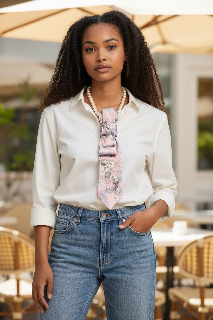 Floral Tie Necklace